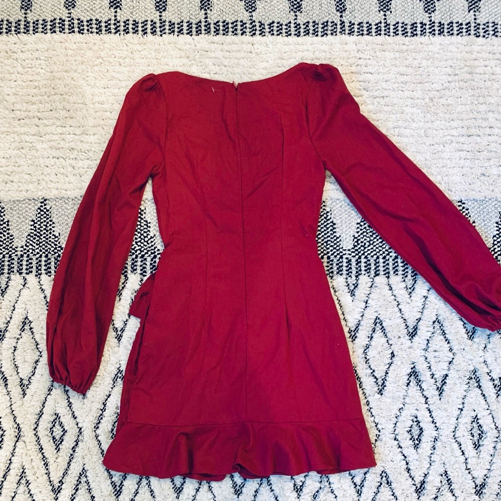 PRINCESS POLLY NEW Villa Dress in Burgundy - Picture 6 of 12